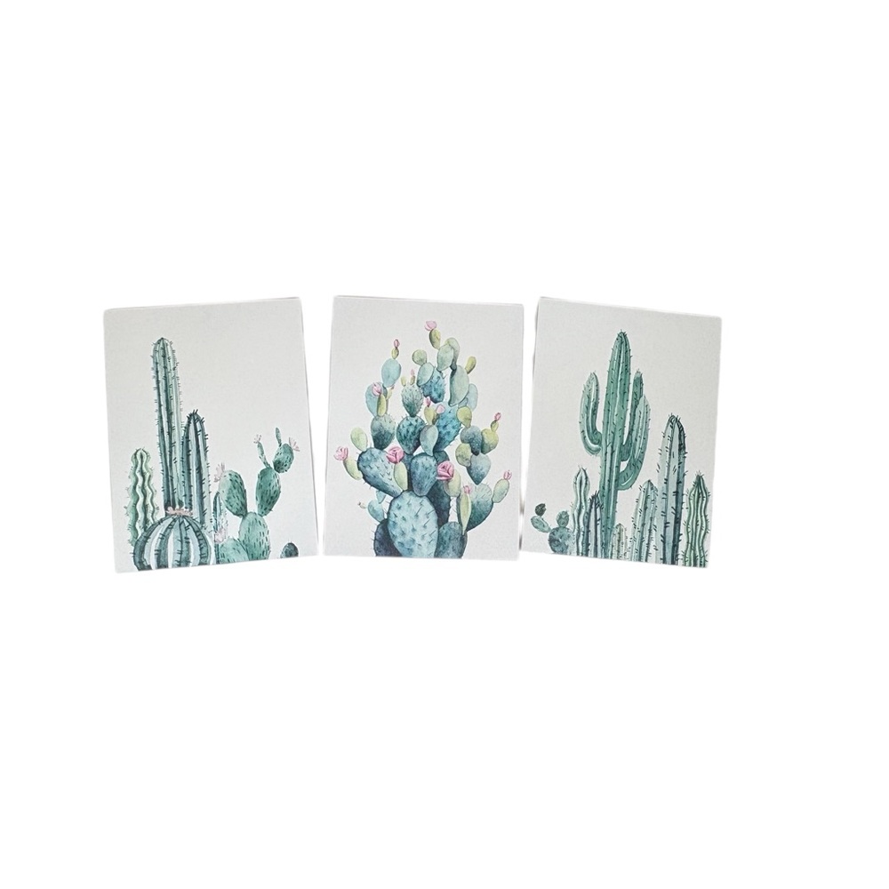 Cactus Canvas Wall Art - Set of 3 - Lightweight - Ready To Hang- NWOT